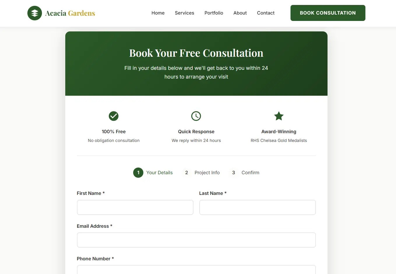 Acacia Gardens - Premium Landscaping Website Template screenshot 1