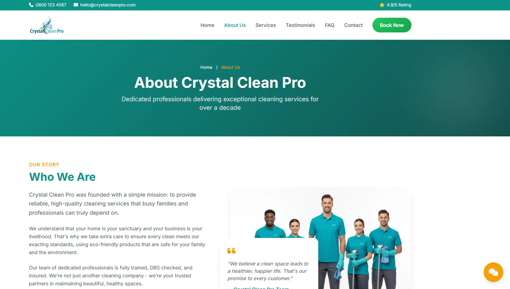Crystal Clean Pro - Cleaning Service Website Template screenshot 1