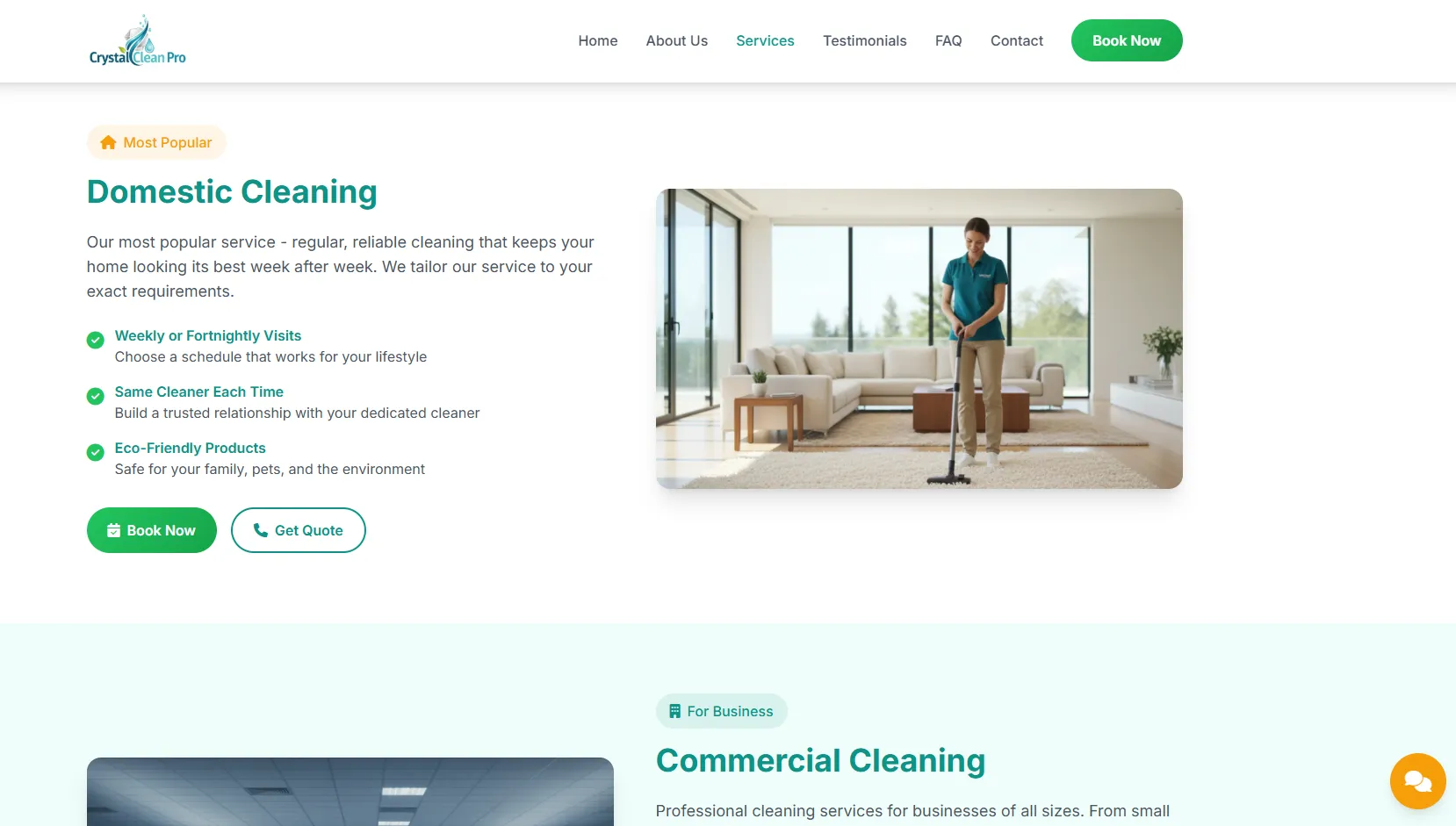 Crystal Clean Pro - Cleaning Service Website Template thumbnail 5