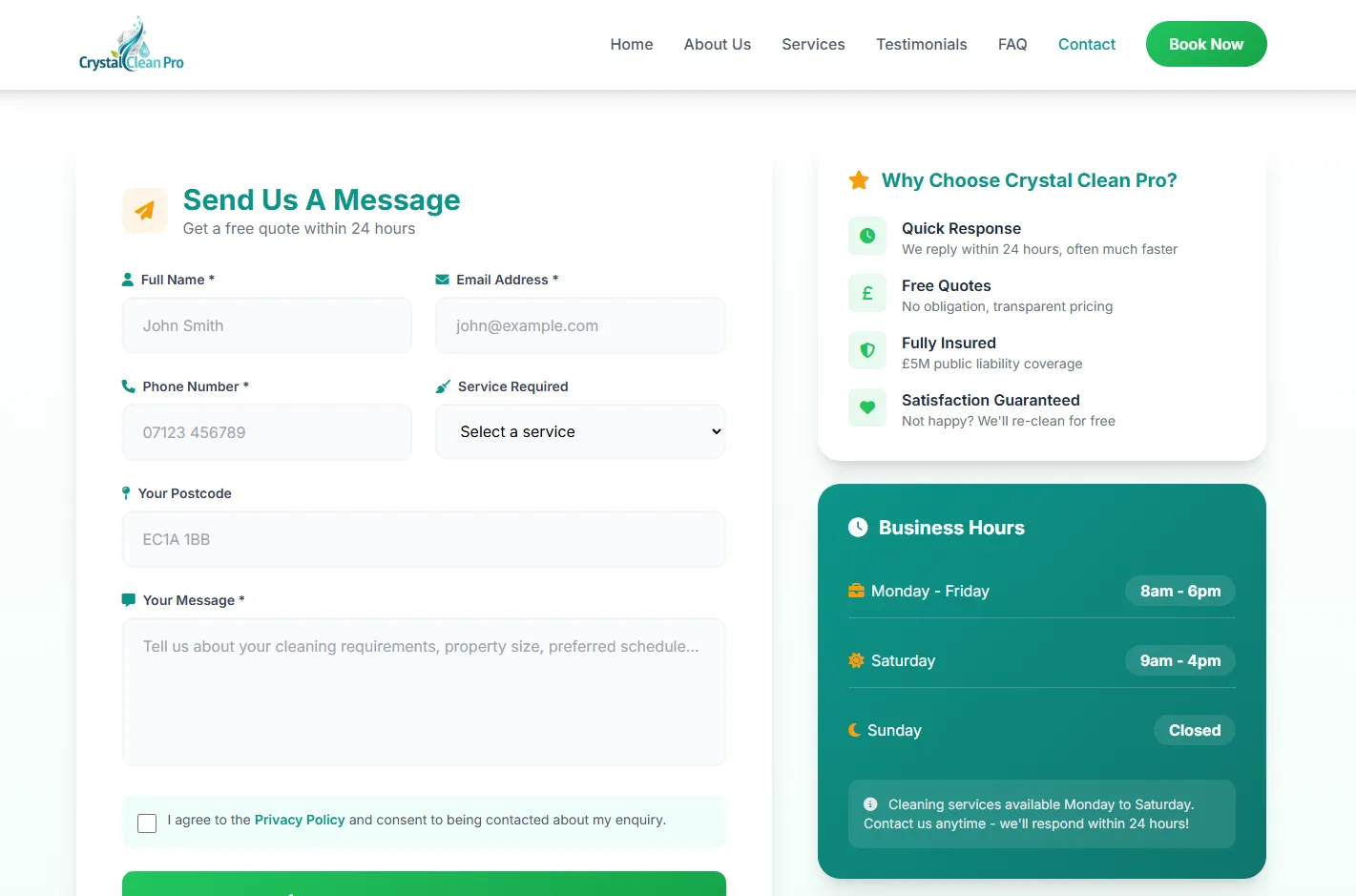 Crystal Clean Pro - Cleaning Service Website Template thumbnail 8